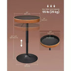 VASAGLE Collection EKHO - Table de bar ronde réglable en hauteur avec rangement