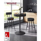 VASAGLE Collection EKHO - Table de bar ronde réglable en hauteur avec rangement