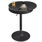 VASAGLE Collection EKHO - Table de bar ronde réglable en hauteur avec rangement