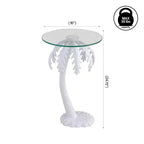Table d'appoint JONATHAN Y Vince avec plateau en verre et palmier en métal, style vintage Mid-Century