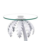 Table d'appoint JONATHAN Y Vince avec plateau en verre et palmier en métal, style vintage Mid-Century