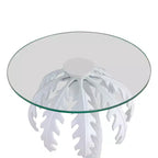 Table d'appoint JONATHAN Y Vince avec plateau en verre et palmier en métal, style vintage Mid-Century