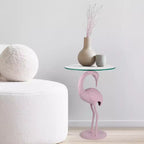 Table d'appoint flamant rose JONATHAN Y Blanche 25 classique en verre de style Mid-Century