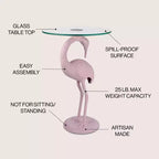 Table d'appoint flamant rose JONATHAN Y Blanche 25 classique en verre de style Mid-Century