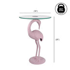 Table d'appoint flamant rose JONATHAN Y Blanche 25 classique en verre de style Mid-Century