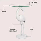 Table d'appoint flamant rose JONATHAN Y Blanche 25 classique en verre de style Mid-Century