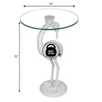 Table d'appoint flamant rose JONATHAN Y Blanche 25 classique en verre de style Mid-Century