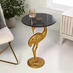 Table d'appoint flamant rose JONATHAN Y Blanche 25 classique en verre de style Mid-Century