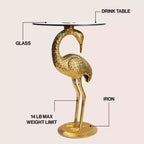 Table d'appoint flamant rose JONATHAN Y Blanche 25 classique en verre de style Mid-Century