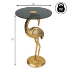 Table d'appoint flamant rose JONATHAN Y Blanche 25 classique en verre de style Mid-Century
