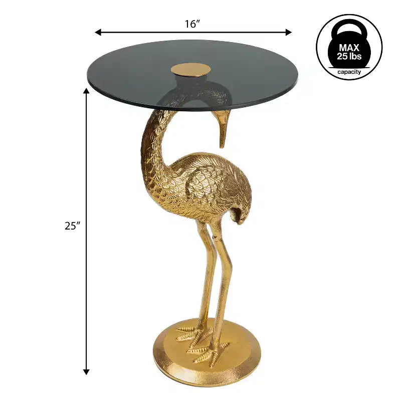 Table d'appoint flamant rose JONATHAN Y Blanche 25 classique en verre de style Mid-Century