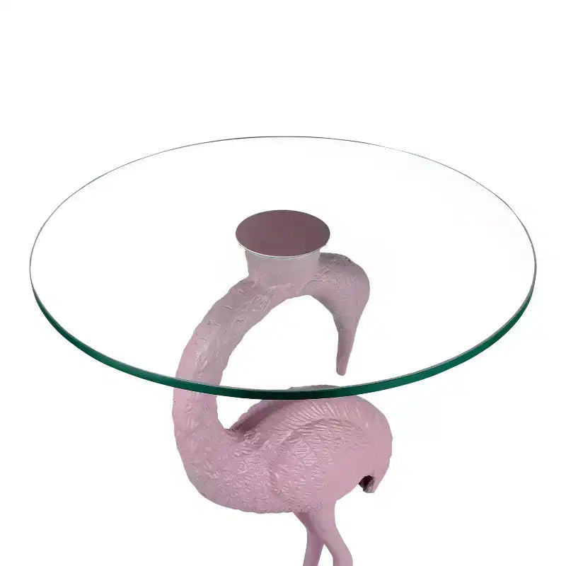 Table d'appoint flamant rose JONATHAN Y Blanche 25 classique en verre de style Mid-Century