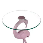 Table d'appoint flamant rose JONATHAN Y Blanche 25 classique en verre de style Mid-Century