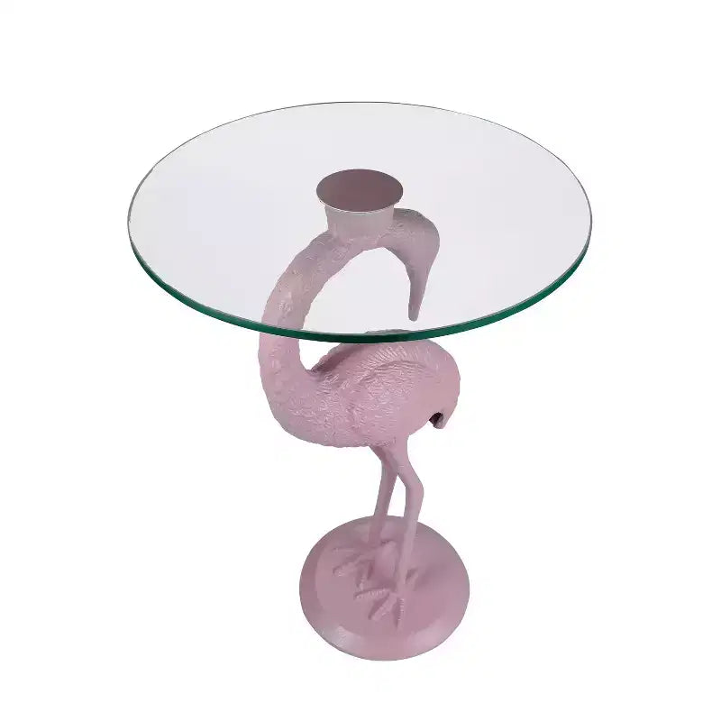 Table d'appoint flamant rose JONATHAN Y Blanche 25 classique en verre de style Mid-Century