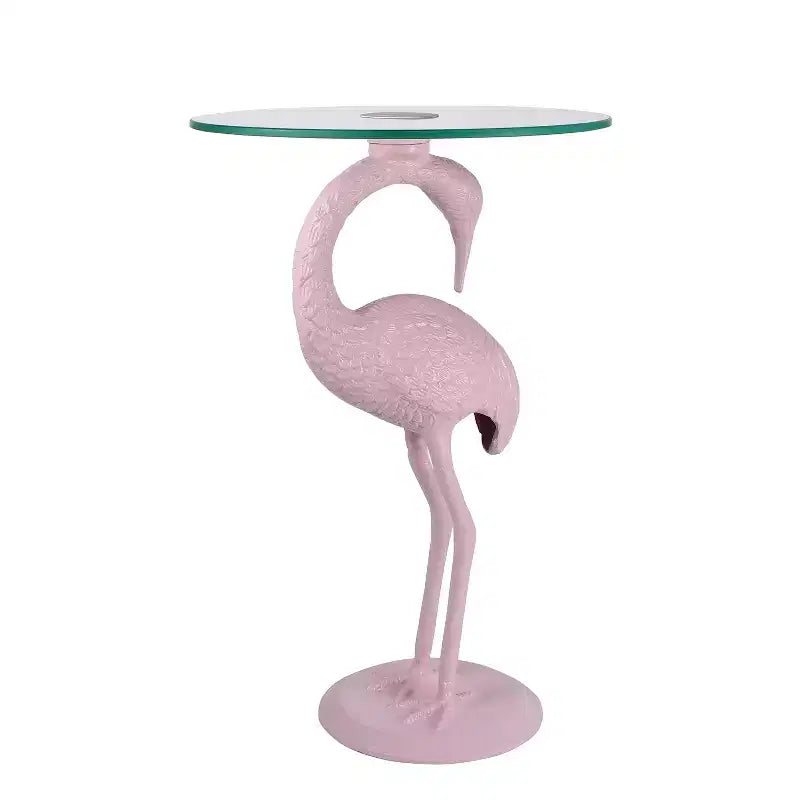 Table d'appoint flamant rose JONATHAN Y Blanche 25 classique en verre de style Mid-Century