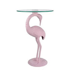 Table d'appoint flamant rose JONATHAN Y Blanche 25 classique en verre de style Mid-Century