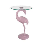 Table d'appoint flamant rose JONATHAN Y Blanche 25 classique en verre de style Mid-Century