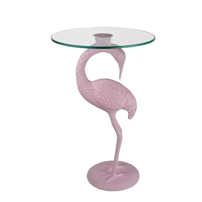 Table d'appoint flamant rose JONATHAN Y Blanche 25 classique en verre de style Mid-Century