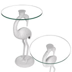 Table d'appoint flamant rose JONATHAN Y Blanche 25 classique en verre de style Mid-Century