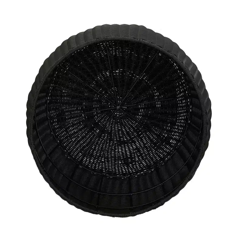 Table d'appoint en tonneau tressé Household Essentials, noir