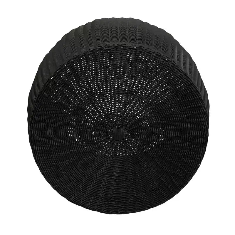 Table d'appoint en tonneau tressé Household Essentials, noir