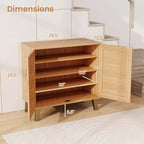 Meuble à chaussures 2 portes Costway avec portes tissées ventilées et 3 étagères amovibles pour entrée