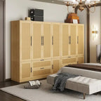 Ensemble de rangement de placard d'armoire familial style rotin 110W