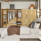 Ensemble de rangement de placard d'armoire familial style rotin 110W