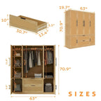Ensemble de rangement de placard d'armoire familial style rotin 110W