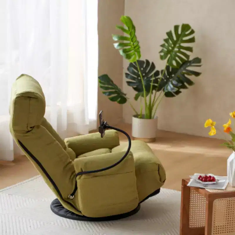 Chaise de jeu pivotante à 360°, chaise ergonomique réglable sur 5 niveaux avec sac de siège à ressort intégré, chaise de sol avec support de téléphone, fauteuil paresseux, bascule de jeu