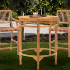 Chic Teak Grande table de bar ronde d'extérieur en teck Orléans, 38 pouces (table uniquement)