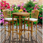 Chic Teak Grande table de bar ronde d'extérieur en teck Orléans, 38 pouces (table uniquement)