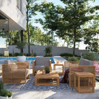 Ensemble de patio extérieur en teck 6 pièces Carlsbad