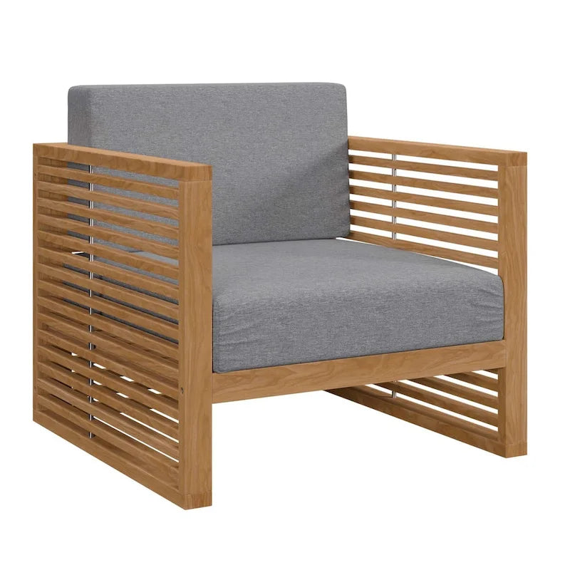 Ensemble de patio extérieur en teck 6 pièces Carlsbad