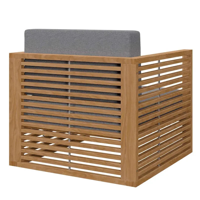 Ensemble de patio extérieur en teck 6 pièces Carlsbad