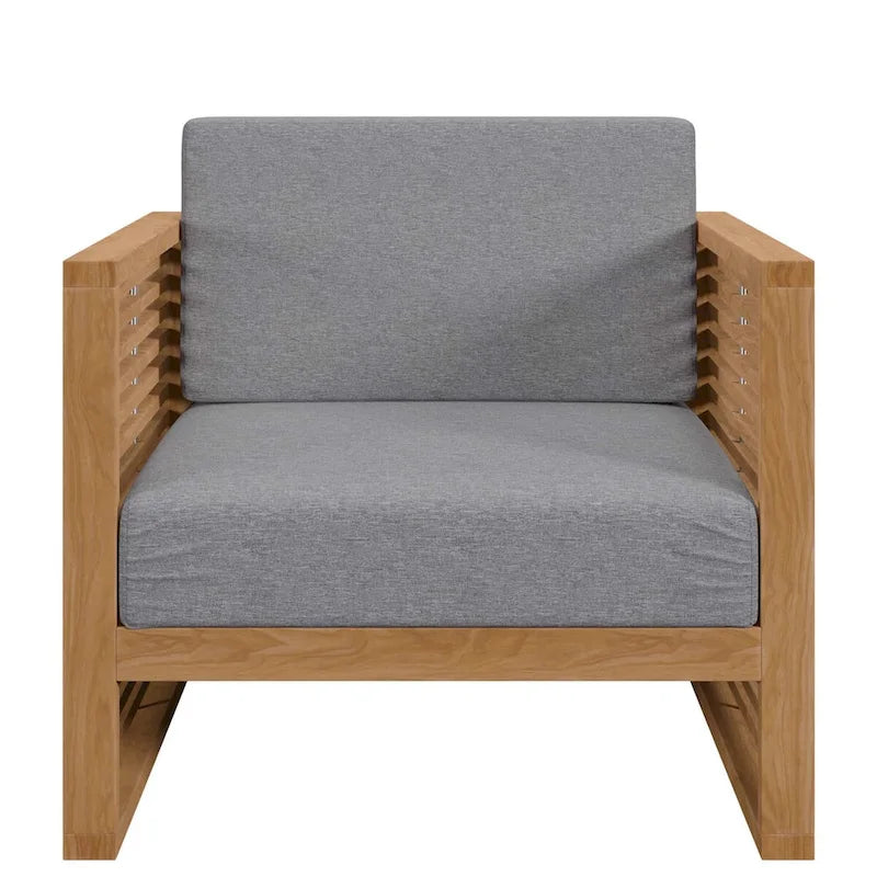Ensemble de patio extérieur en teck 6 pièces Carlsbad