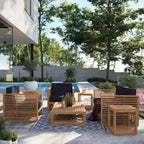 Ensemble de patio extérieur en teck 6 pièces Carlsbad