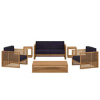 Ensemble de patio extérieur en teck 6 pièces Carlsbad