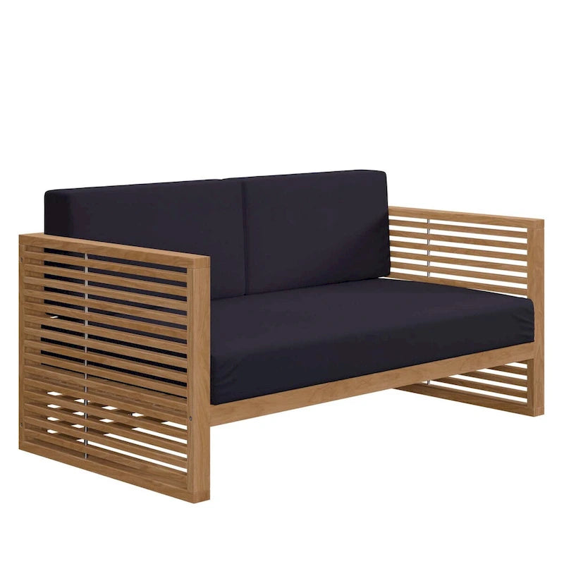 Ensemble de patio extérieur en teck 6 pièces Carlsbad
