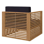 Ensemble de patio extérieur en teck 6 pièces Carlsbad
