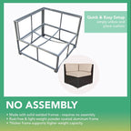 Ohana Outdoor Patio Ensemble Sectionnel 5 Pièces en Osier Noir avec Coussins - Aucun Assemblage Nécessaire