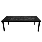 Ensemble de salle à manger d'extérieur moderne en aluminium à treillis maillé de 241 cm avec huit fauteuils - N/A