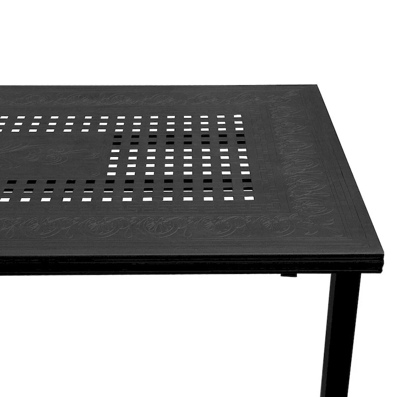 Ensemble de salle à manger d'extérieur moderne en aluminium à treillis maillé de 241 cm avec huit fauteuils - N/A