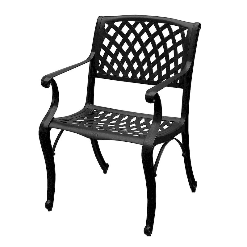 Ensemble de salle à manger d'extérieur moderne en aluminium à treillis maillé de 241 cm avec huit fauteuils - N/A