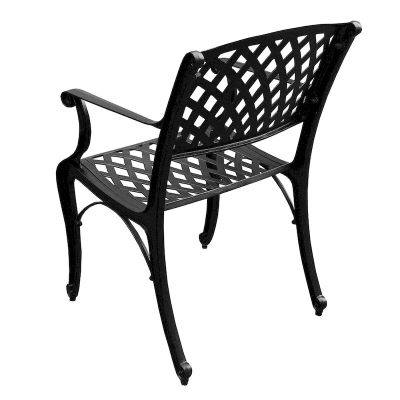 Ensemble de salle à manger d'extérieur moderne en aluminium à treillis maillé de 241 cm avec huit fauteuils - N/A
