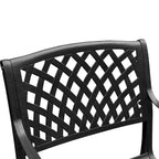 Ensemble de salle à manger d'extérieur moderne en aluminium à treillis maillé de 241 cm avec huit fauteuils - N/A