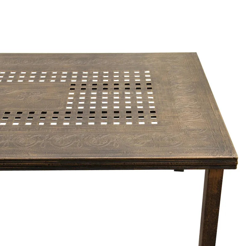 Ensemble de salle à manger d'extérieur moderne en aluminium à treillis maillé de 241 cm avec huit fauteuils - N/A
