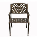 Ensemble de salle à manger d'extérieur moderne en aluminium à treillis maillé de 241 cm avec huit fauteuils - N/A