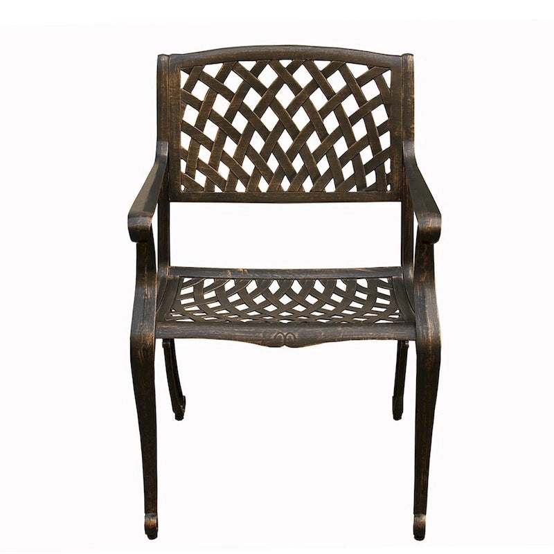 Ensemble de salle à manger d'extérieur moderne en aluminium à treillis maillé de 241 cm avec huit fauteuils - N/A