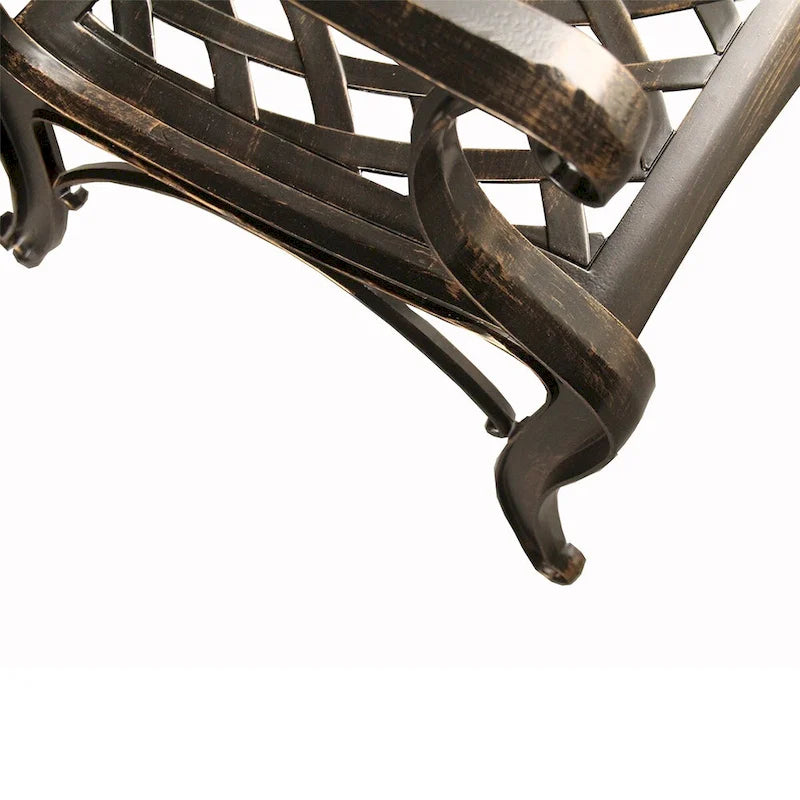 Ensemble de salle à manger d'extérieur moderne en aluminium à treillis maillé de 241 cm avec huit fauteuils - N/A